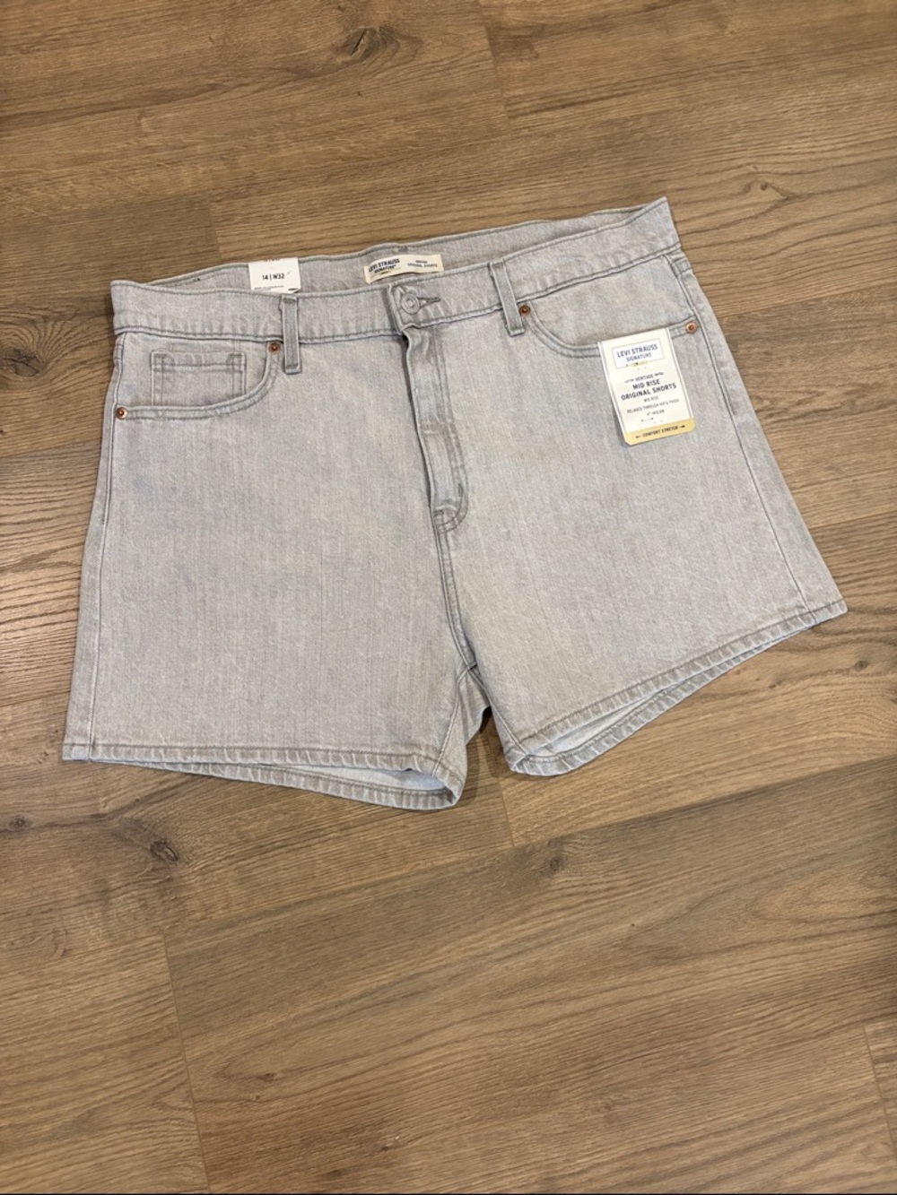 Levi's Light Blue High-Rise Jean Shorts